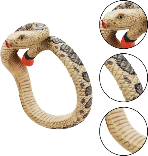 Vista 3 de 2 pulseras de serpiente de Halloween, pulsera de serpiente complicada, juguete de broma de pitón para Halloween, día de los inocentes, fiesta