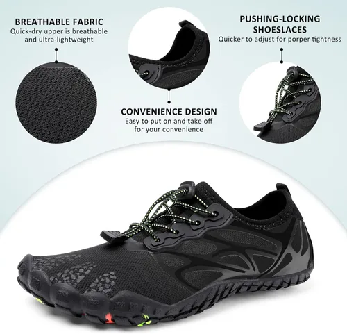Vista 2 de ziitop Zapatos de agua para hombres y mujeres, para playa, descalzos, natación, escalada, piscina, calcetines, antideslizantes, transpirables