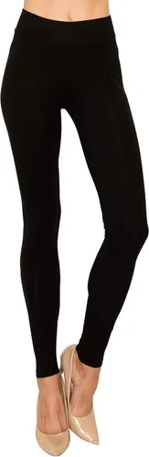 Vista 3 de EttelLut - Leggings de algodón y elastano básicos, de tela jersey, largo completo o arriba de los tobillos, talla regular y extra grande