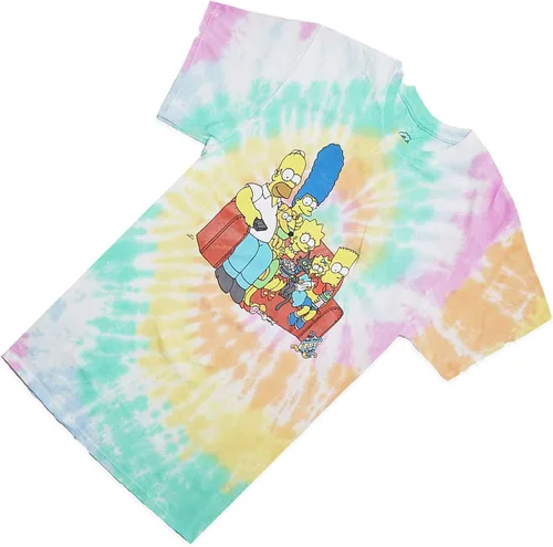 Vista 5 de The Simpsons Camiseta clásica de Bart Simpson Homer, Bart, Lisa Tee Tie Dye para hombre