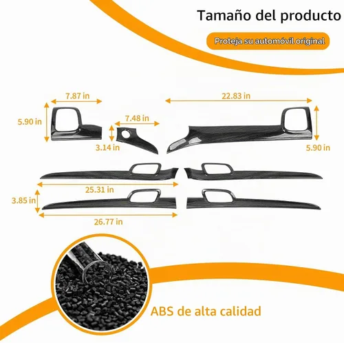 Vista 7 de Hoolcar Kit de Moldura del Panel del Tablero de la Consola Central y Kits de Cubierta de Manija de Puerta Interior Compatible con Jeep Grand Fibras