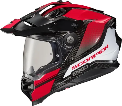 Vista 13 de ScorpionEXO XT9000 - Casco integral de fibra de carbono para motocicleta de aventura con visera Pinlock Ready, bolsillos para altavoz listos