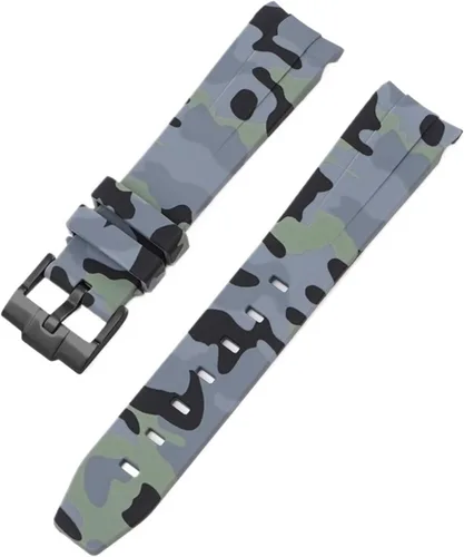 Vista 82 de Correa de camuflaje para Omega Moon Curvo Extremo Pulsera de goma de silicona Hombres Mujeres Sport Watch Band Accesorio 0.787 in