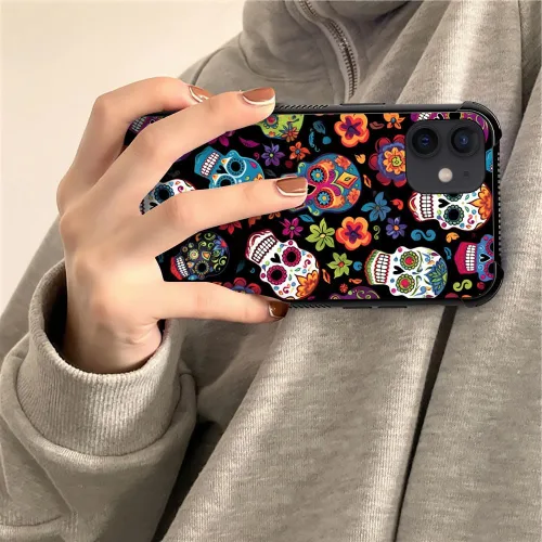 Vista 313 de Funda compatible con iPhone 8, a prueba de golpes, antiarañazos, bandera de ciervos de cola blanca de grano de madera estadounidense