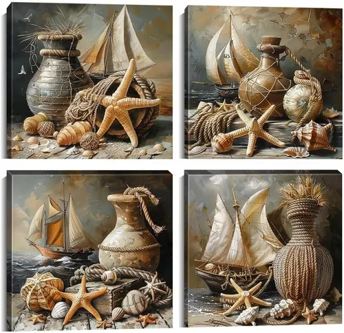 Vista 11 de Lienzo decorativo para pared para dormitorio, decoración del hogar, pintura moderna, impresiones HD, imágenes de navegación, arte de navegación