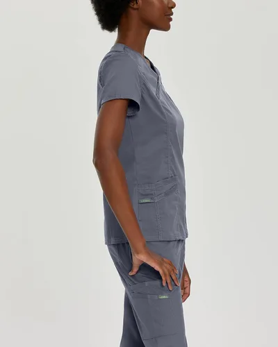 Vista 2 de Landau Proflex 4161 - Camiseta médica elástica con 3 bolsillos para mujer, verde azulado