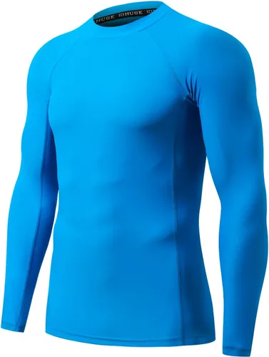 Vista 18 de HUGE SPORTS Camiseta de protección contra erupciones de manga larga para hombre UPF 50+ con protección UV, de secado rápido, con costuras