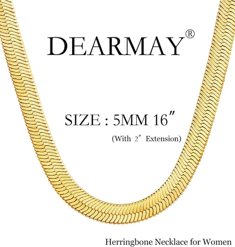 Vista 4 de DEARMAY - Collares de oro bañado de 14 quilates para mujer, delicado collar de gargantilla de espiga de oro, collar de serpiente en capas finas