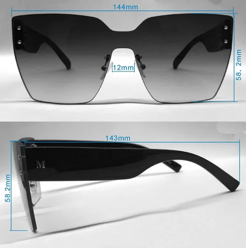 Vista 5 de MARTHA STEWART Women's Ms188 Oversized Uv400 Protective Square Cat Eye Shield Sunglasses. Timeless Gifts for Her, 144 Mm