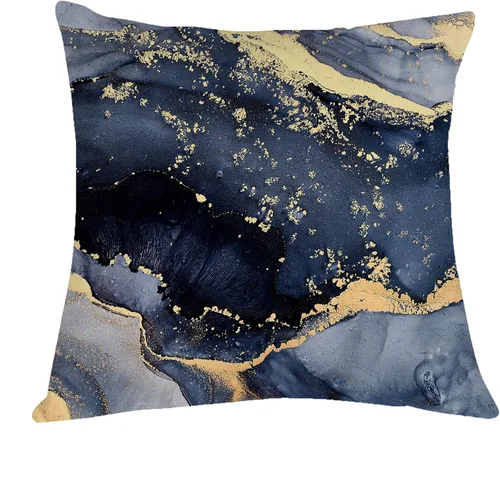 Vista 6 de OUZ Fundas de almohada de terciopelo suave con textura de mármol gris, azul marino y dorado, funda de almohada decorativa moderna de arte abstracto