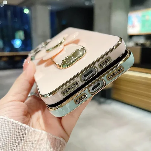 Vista 5 de Miagon - Funda con soporte para Xiaomi Redmi A1, galvanizado suave TPU protector delgado a prueba de golpes con molinete giratorio soporte de flores