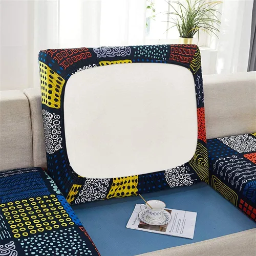 Vista 8 de YURRO Funda de cojín elástica ajustable con banda elástica, funda de cojín de repuesto para asiento de caravana, funda de sofá antigolpes para sofá