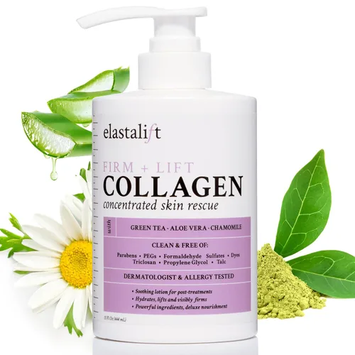Vista 11 de Elastalift Suero de colágeno para la cara + crema corporal de colágeno y crema hidratante facial, paquete de 2 piezas para el cuidado de la piel