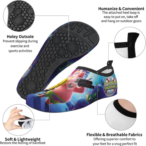 Vista 3 de ADFXRJ Zapatos de agua para niños y niñas, calcetines de agua de secado rápido, natación, playa, yoga, ropa deportiva, piscina, camping, viajes