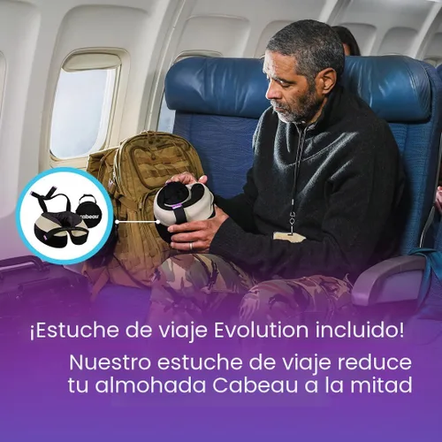 Vista 6 de Cabeau Almohada cervical de viaje para aviones – The Neck's Evolution, TNE S3 – Diseño de espuma viscoelástica de apoyo para vuelos de larga