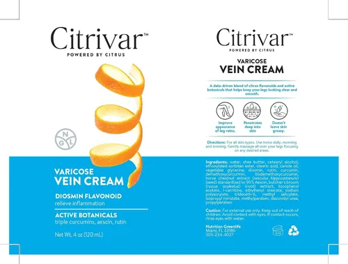 Vista 7 de NGL Citrivar Crema para Piernas - Tonificador calmante de menta con diosmina, escoba de carnicero, asescina, rutina, curcumina - 4.1 fl oz