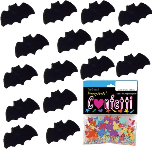 Vista 3 de Bate de confeti 1/8" negro - paquete al por menor #9718 QS0