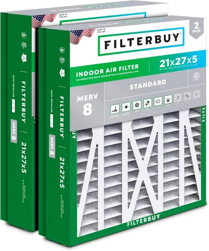 Vista 32 de Filterbuy 10x17x2 Filtro de aire MERV 8 Defensa Esencial contra el Polvo y las Alergias (2 unidades), Filtros exteriores plegados electrostáticos