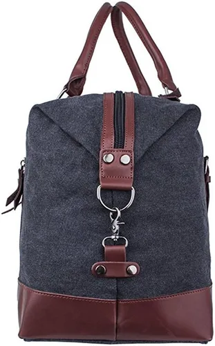 Vista 5 de Bolsa de lona de viaje de fin de semana, extra grande, bolso de mano, Negro