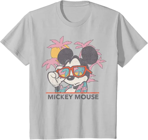 Vista 21 de Disney Mickey and Friends Mickey Mouse Tropical Retrato Camiseta S Negro