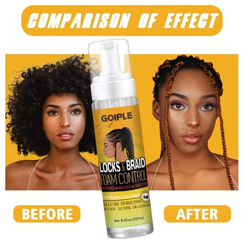 Vista 6 de Goiple Braid Mousse, Twist, Locs - Agarre extra, alto brillo, hidrata, control de encrespamiento, ligero, fácil de aplicar, 8.4 onzas líquidas
