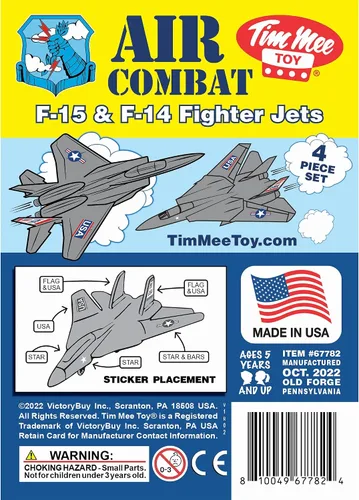Vista 5 de TimMee - Aviones de combate de plástico para hombre, 4 unidades de aviones grises fabricados en Estados Unidos