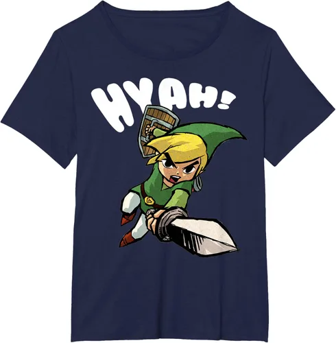 Vista 13 de Nintendo Legend of Zelda Link Hyah Poster - Camiseta pequeña Azul Marino