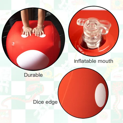 Vista 6 de Novelty Place Dados inflables jumbo de 16 pulgadas (paquete de 2) – Dados gigantes rojos y azules para juegos de mesa en interiores y exteriores