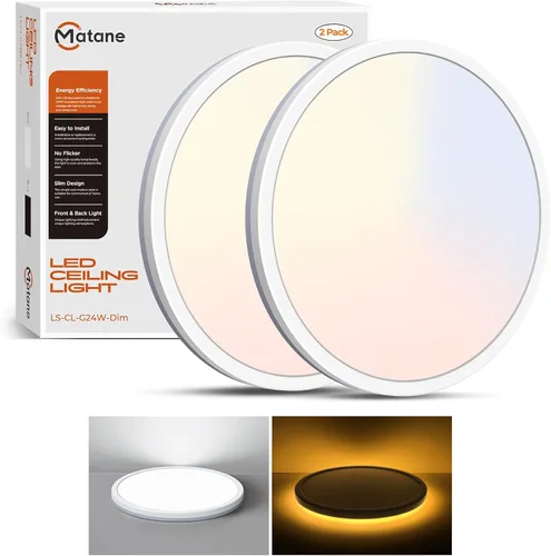 Vista 8 de Matane Lámpara de Techo LED Empotrada de 12 Pulgadas con Luz Nocturna, 24W 2400LM 3000K/4000K/5000K Seleccionable, Luces de Techo Regulables