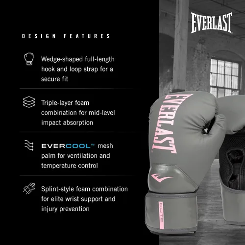 Vista 3 de Everlast Guantes de boxeo Elite 2 Gris/rosado
