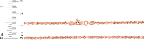 Vista 10 de Floreo 10k Yellow Gold or White Gold or Rose Gold 2.5mm Solid Rope Chain Diamond Cut Bracelet or Anklet