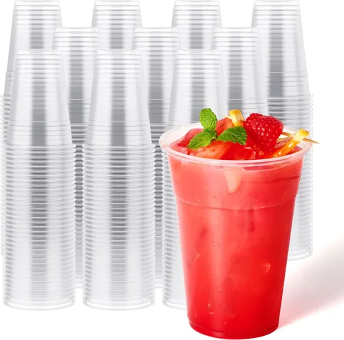 Vista 10 de JOLLY CHEF Paquete de 390 vasos de plástico transparente de 12 onzas, vasos desechables para café helado, batido, bebidas frías