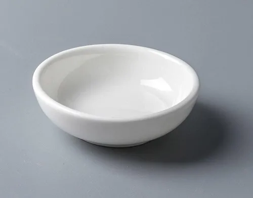Vista 5 de 4 platos de cerámica blanca para condimentos, cuencos de inmersión para aperitivos, 3 pulgadas