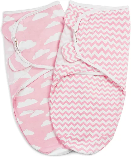 Vista 9 de BaeBae Goods Juego de 4 mantas para envolver al bebé, para niños y niñas, hechas de algodón suave (3-6 meses)