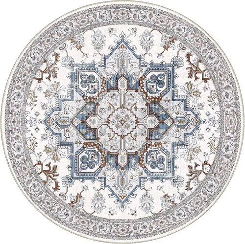 Vista 155 de OPPODREAM Alfombras suaves, pequeñas y lavables con parte trasera antideslizante, alfombra de cachemira sintética de pelo bajo, 2 x 3 pies, azul