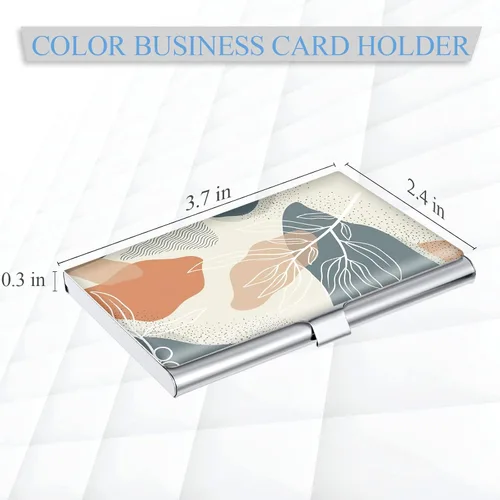 Vista 2 de Paquete de 2 soportes para tarjetas de visita, estuche para tarjetas de visita de color para hombres y mujeres, organizador ultradelgado de metal