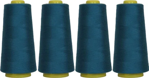 Vista 17 de Threadart Hilo Serger - Costura Poliéster - 2750 Yard Cono 40/2 - Aguamarina Polyester serger thread for overlock sewing, seams and garment