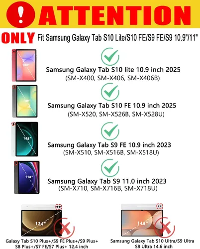 Vista 2 de MePadKey Funda de teclado Touchpad para tableta Samsung Galaxy Tab S10 Lite/S10 FE/S9 FE 10.9 pulgadas/S9 11 pulgadas 2025/2023, retroiluminación