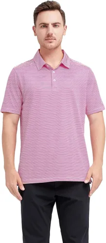 Vista 2 de Golf Shirts for Men Dry Fit Short Sleeve Print Performance Moisture Wicking Polo Shirt
