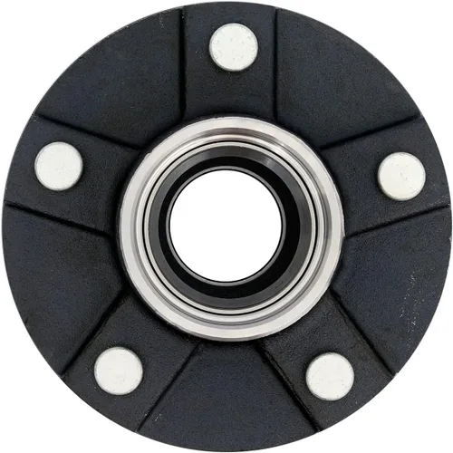 Vista 5 de Conjunto de cubo de remolque circular de 5 pernos en 5 pulgadas, apto para eje de 3,500 libras, con husillo cónico y rodamientos de 1-3/8 a 1-1/16