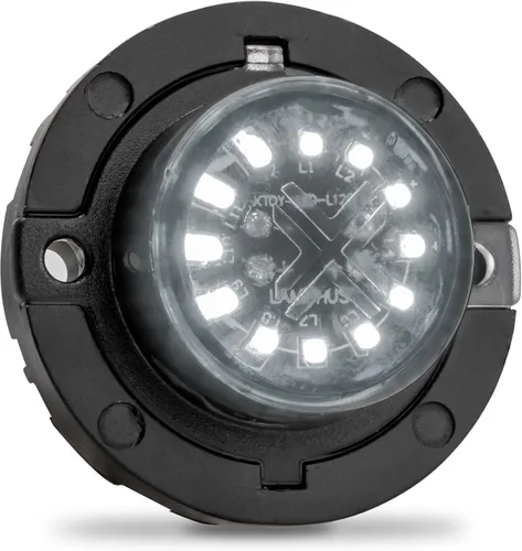 Vista 18 de Lamphus SnakeEye III Ámbar Azul 12W LED Luz estroboscópica oculta [Clase SAE 1] 12V Bombilla redonda impermeable de 1 pulgada para parpadeo de azul