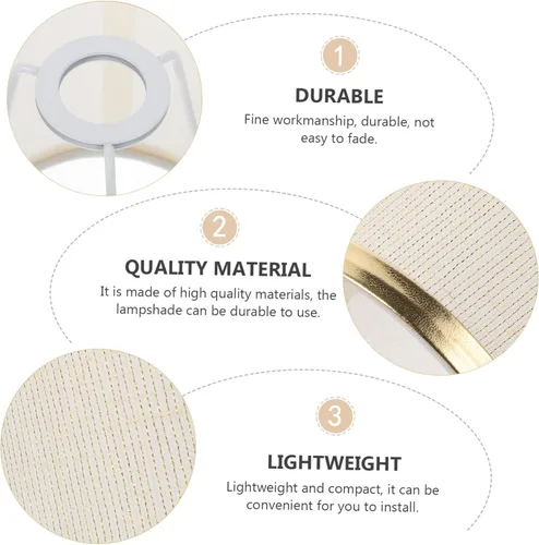 Vista 6 de Housoutil Cubierta de lámpara de mesa cubierta de luz de tela para decoración del hogar E14 Socket estilo simple lámpara accesorio