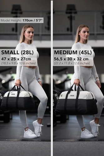 Vista 4 de Fitgriff Bolsa de gimnasio V2 para hombres y mujeres con compartimento para zapatos y artículos húmedos, bolsa de lona para viajes, deportes