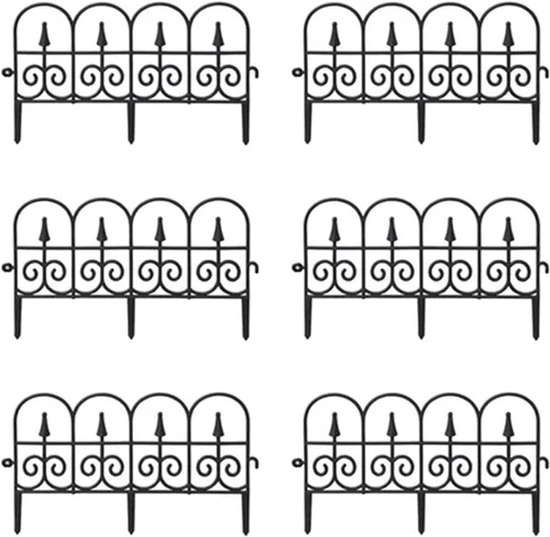 Vista 13 de PP Garden Fence Insert Plastic Fence Garden Picket Fence Bordes Césped Parterres Plantas Fronteras Decorativas Jardín Patio Productos al aire libre