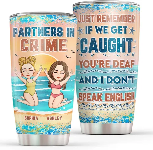 Vista 8 de Vaso personalizado con texto en inglés "Some Girls Are Just Born With The Beach", regalo para mejores amigas, hermanas, mejores amigas de una mujer