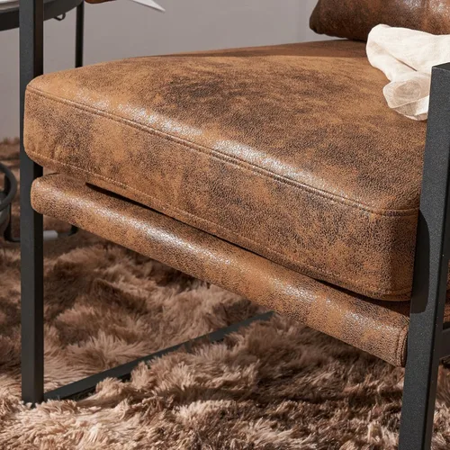 Vista 5 de Accent Chairs for Living Room Modern Lounge Chair Single Iron Frame Chair Bronzing Cloth Indoor Leisure Chair Armchair Vanity Chair Reading Chair