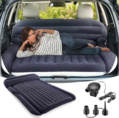 Vista 9 de KMZ Colchón de aire SUV con 2 almohadas - Cama de coche gruesa y flocada