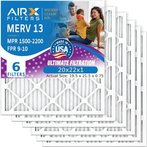 Vista 44 de AIRX FILTERS WICKED CLEAN AIR 10x10x1 MERV 13 Filtro electrostático plisado para aire acondicionado, paquete de 6 filtros HVAC para horno AC