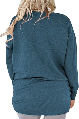 Vista 3 de ROSRISS Plus-Size-Tops for Women Long Sleeve V Neck Shirts Oversized Pockets Tunics