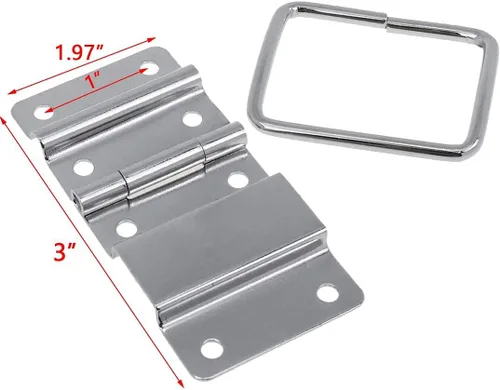 Vista 2 de Bitray Asas de acero inoxidable para caja de herramientas, caja de herramientas para elevar el pecho de la puerta con tornillos, puertas de caja